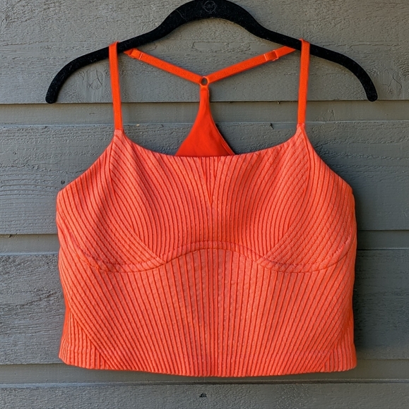 Lululemon Athletic Strappy Seamless Yoga Shelf Tank Solar Orange Size 12 W1DX3S - Picture 1 of 7